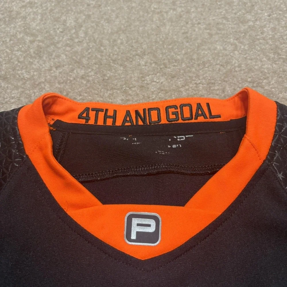 Polo Sport Ralph Lauren Football Jersey Mens Medium Black Orange Trim 3 4th Goal